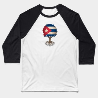 Tree of Life with Cuban Flag Baseball T-Shirt